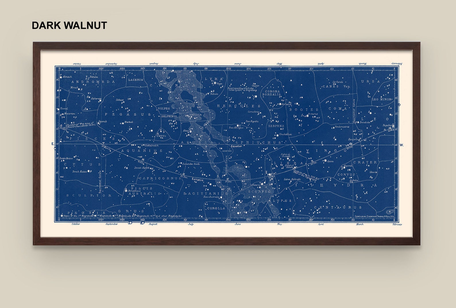 Framed Star Map Print Framed Constellation Map Star Map | Etsy