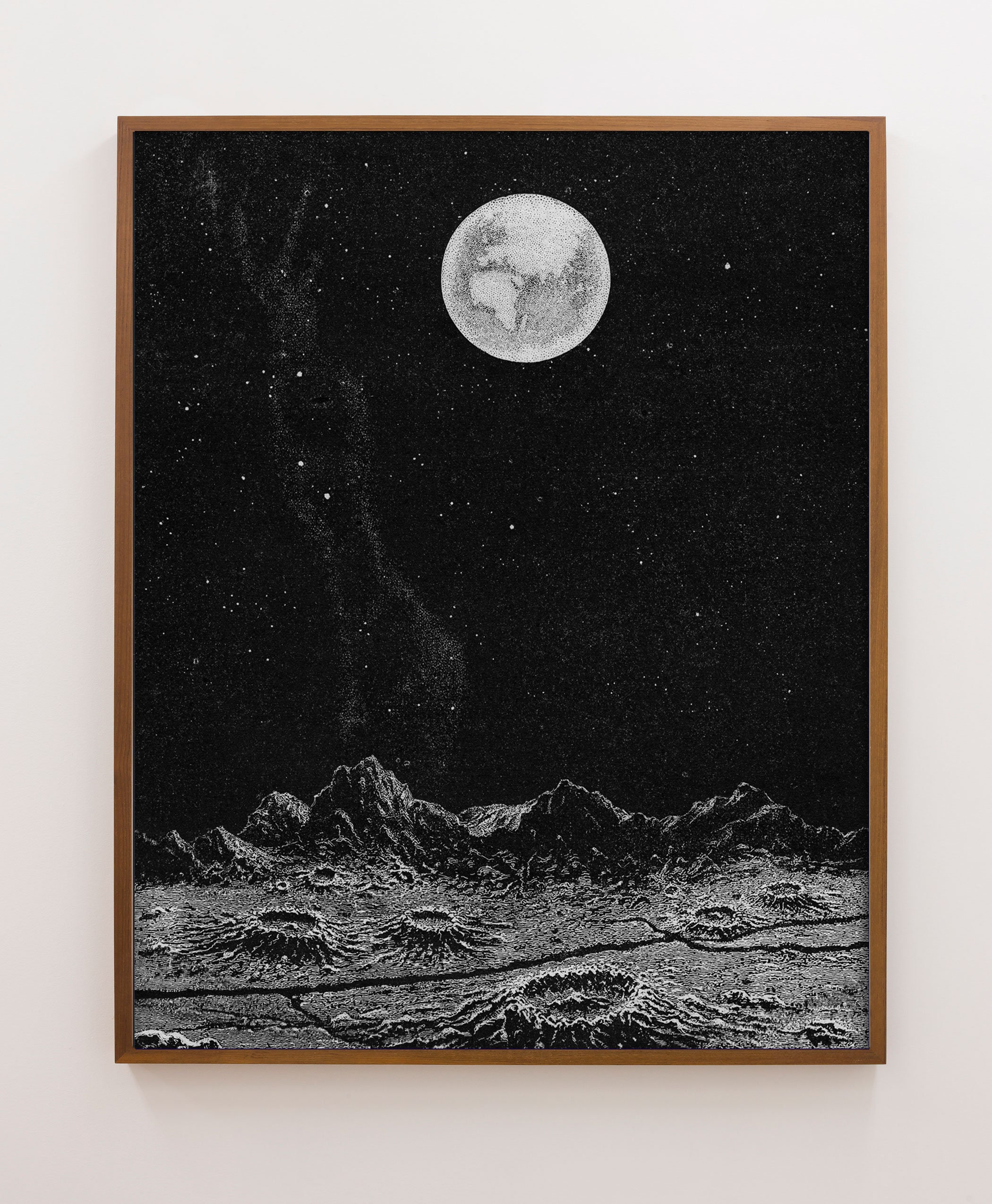 Moonscape, Moon Print, View of Earth, Moon Art, Surface of the