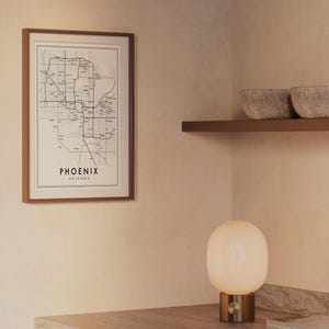 Phoenix Arizona Modern Map Giclée | Minimalist Scottsdale & Tempe Neighborhood Wall Art image 9