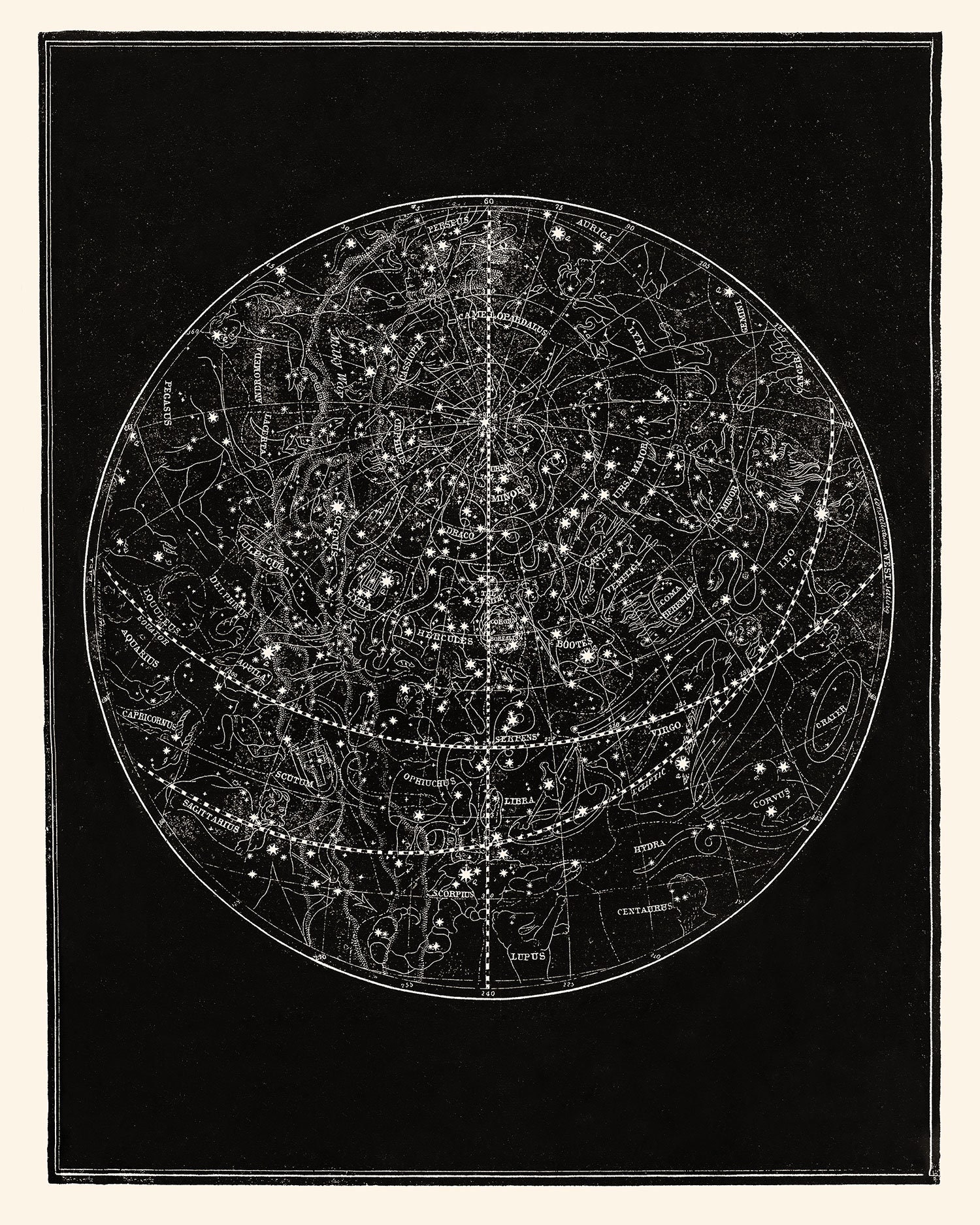Star Map Star Chart Constellation Print Constellations and | Etsy