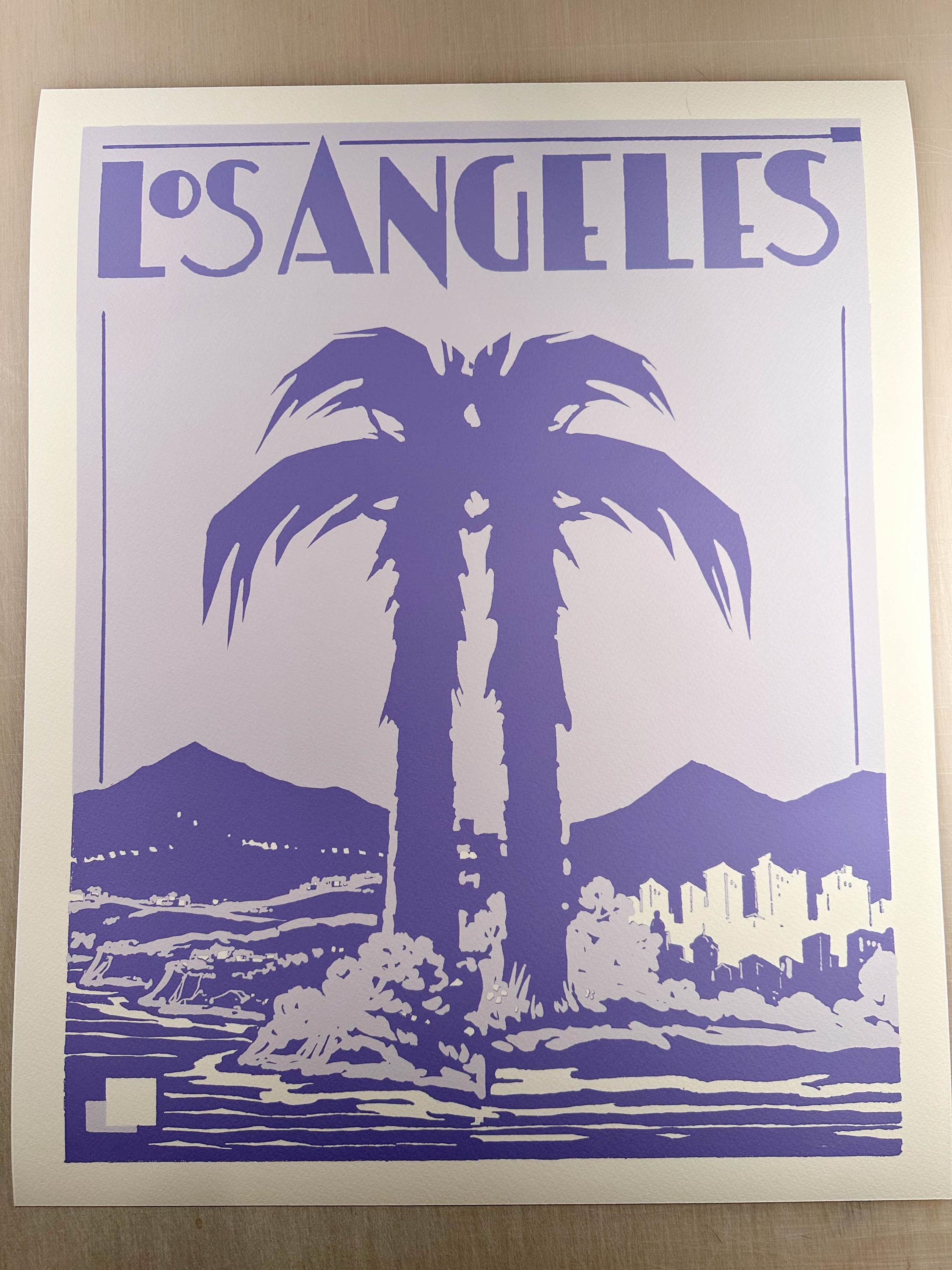 Art Deco Los Angeles Print,vintage Palm Tree Wall Art,california