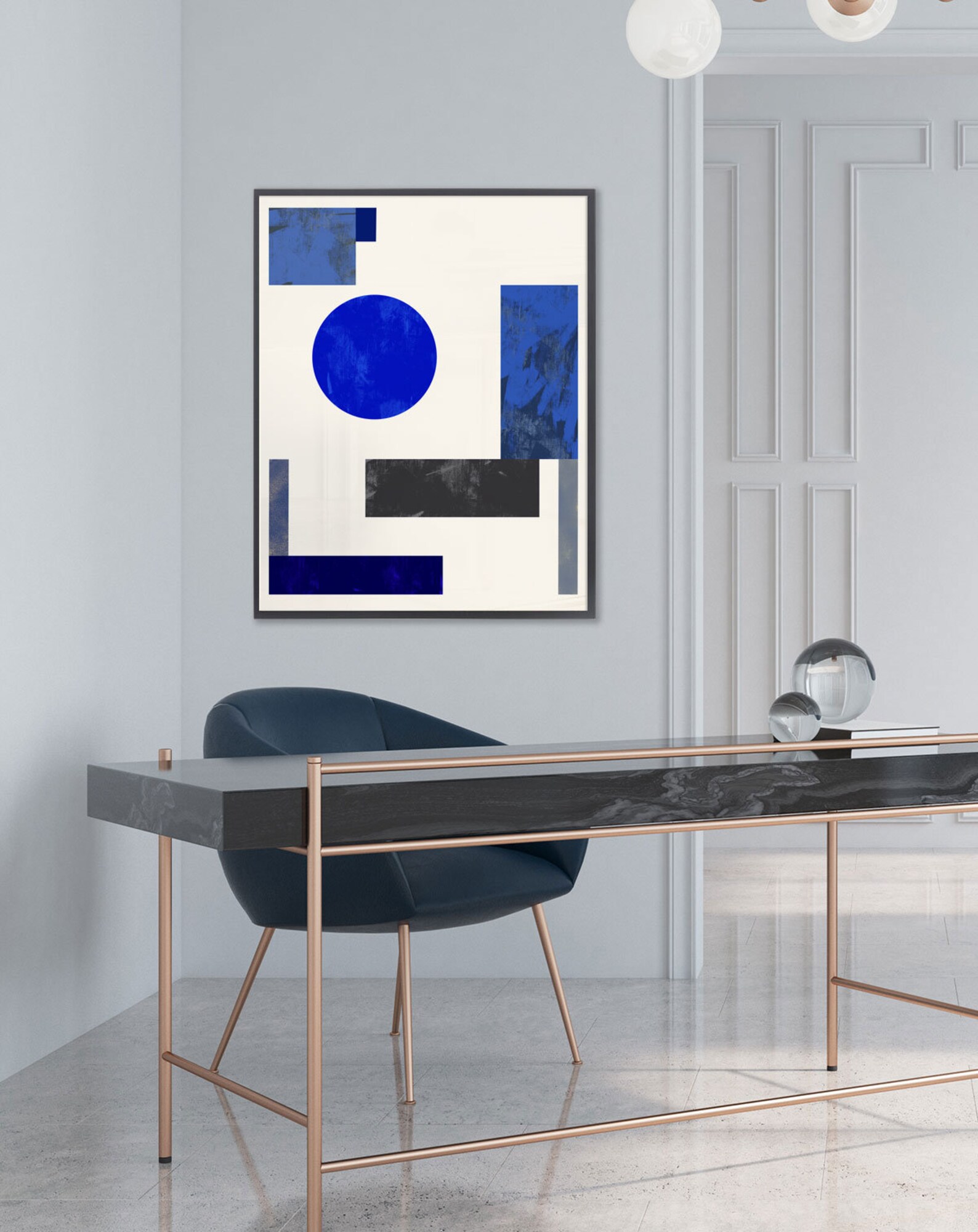 View of Abstract Wall Art, Large Geometric Art, Geometric Prints, Geometrical ...