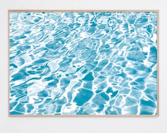 Abstract Pool Photography Print, Miami Beach Coastal Water Surface Art, Loft and Resort Decor
