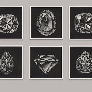 Gallery wall Package, Wall Art Package, Set of 6 prints, Art Wall Deal, Jewel Wall Art, Gem Art, Art Wall Grid, art wall package