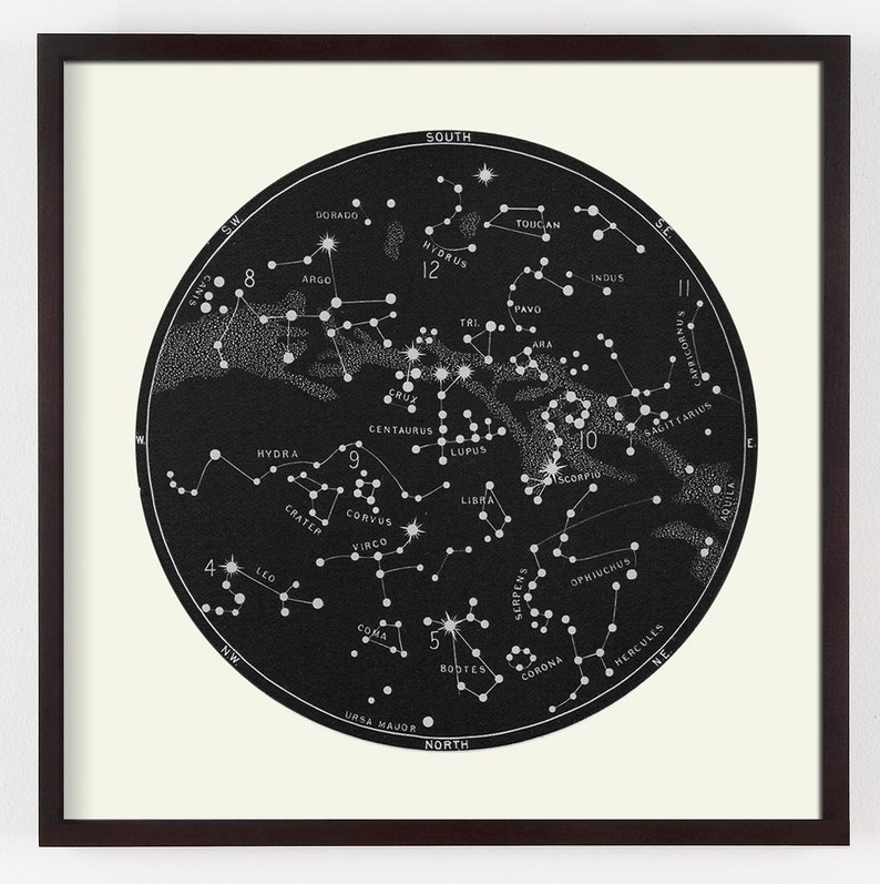 Celestial Art Package, 6 Print set Gallery Wall, Constellations Art, Constellation Maps, Circle Wall Art, Gallery Wall, Art Wall package image 3