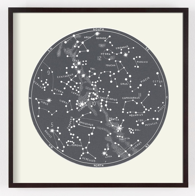 Celestial Art Package, 6 Print set Gallery Wall, Constellations Art, Constellation Maps, Circle Wall Art, Gallery Wall, Art Wall package image 4