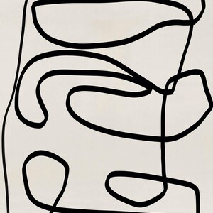 Japandi Fine Line Art Print, Midcentury Modern Abstract Wall Art, Danish Modern Home Decor image 8
