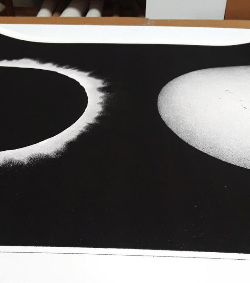 Antique Solar Eclipse Chromolithograph 1896, Large Framed Celestial Art, Victorian Astronomy image 7