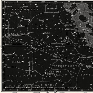 Star Map Print, Constellations Chart Print, Celestial Decor, Large Horizontal Art Print for Living room, Masculine Home Decor, Above bed art image 6