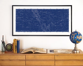 Canvas Constellation Print, Large Canvas Star Map, Sky Star Map Canvas Wall Art, Over the bed art, living room canvas wall art, Nautical Art