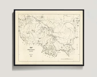 1881 Aspen Colorado Map Print | Antique Settlement Era Survey, Mountain Home & Ski Decor