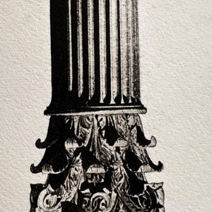 Classical Wall Art, Antique Architecture Print, Ancient Rome, Large Vertical Architectural Column, Home Decor image 3