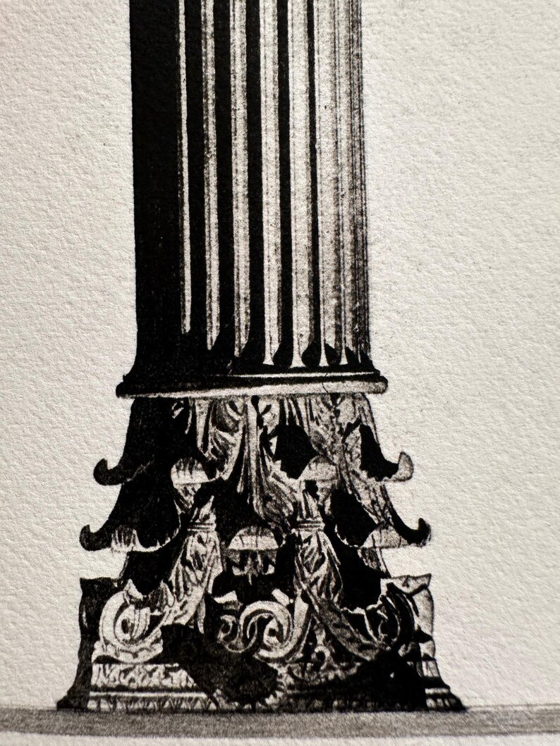 Classical Wall Art, Antique Architecture Print, Ancient Rome, Large Vertical Architectural Column, Home Decor image 3