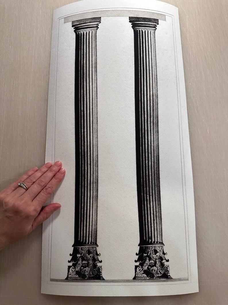 Classical Wall Art, Antique Architecture Print, Ancient Rome, Large Vertical Architectural Column, Home Decor image 2