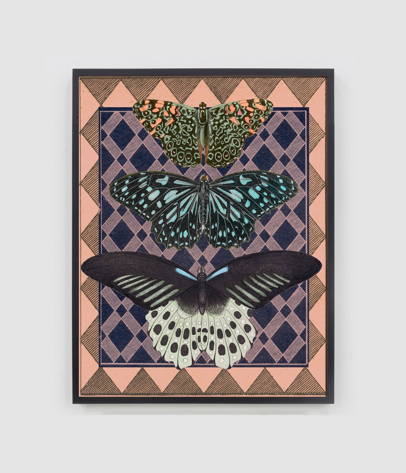 Maximalist Decor, Butterfly Wall Art Print, Art Deco Butterfly, Patterned decorative art, Fashion art image 6