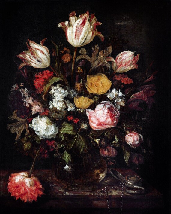 Antique Dutch Floral Still Life Painting, Late 17th Century