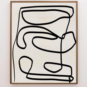 Japandi Fine Line Art Print, Midcentury Modern Abstract Wall Art, Danish Modern Home Decor image 5