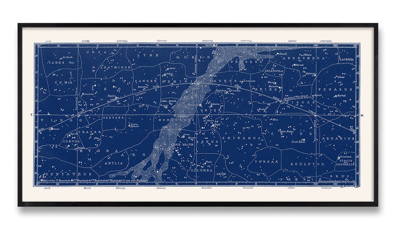 Constellation Print Set, Unframed, Constellation Map Set of 2, Constellation Poster Set, Star Map Set, Star Chart, Astronomy Poster image 7