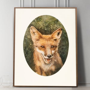 Fox Art print, Strange Animal Art, Cute Nursery Art image 1