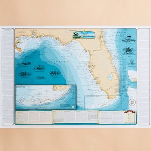 Kaart van scheepswrakken van Florida en de oostelijke Golf van Mexico