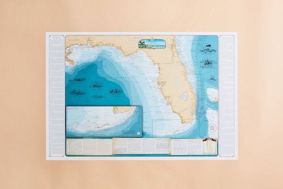 Florida And The Eastern Gulf Of Mexico Shipwreck Map Etsy Il 570xN.4118578435 2l7i 