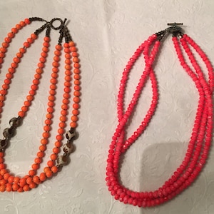 Neon Orange faceted beads with authentic copper small beads.