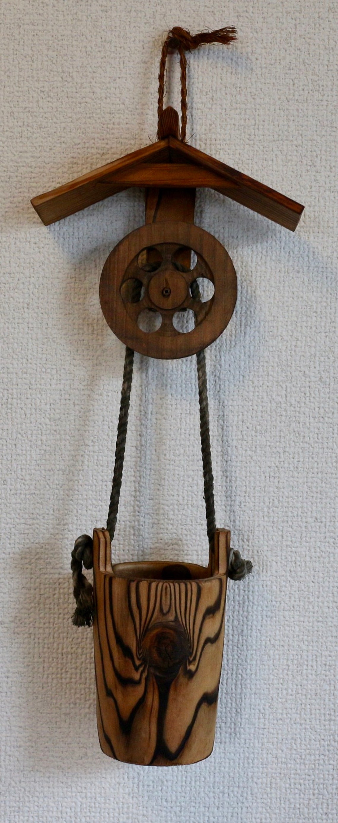 Little Wooden Ikebana Vase With Water Well Ornament Wall Etsy