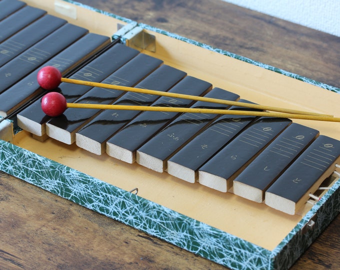 Xylophone Vintage Japanese Portable Xylophone Music Instrument Etsy