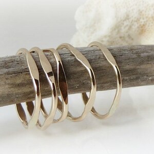 Stacking Rings, Gold Stack Rings, Square Gold Ring, Stacking Ring Set, Unique Rings, Minimalist Rings, Mother's Day Gift