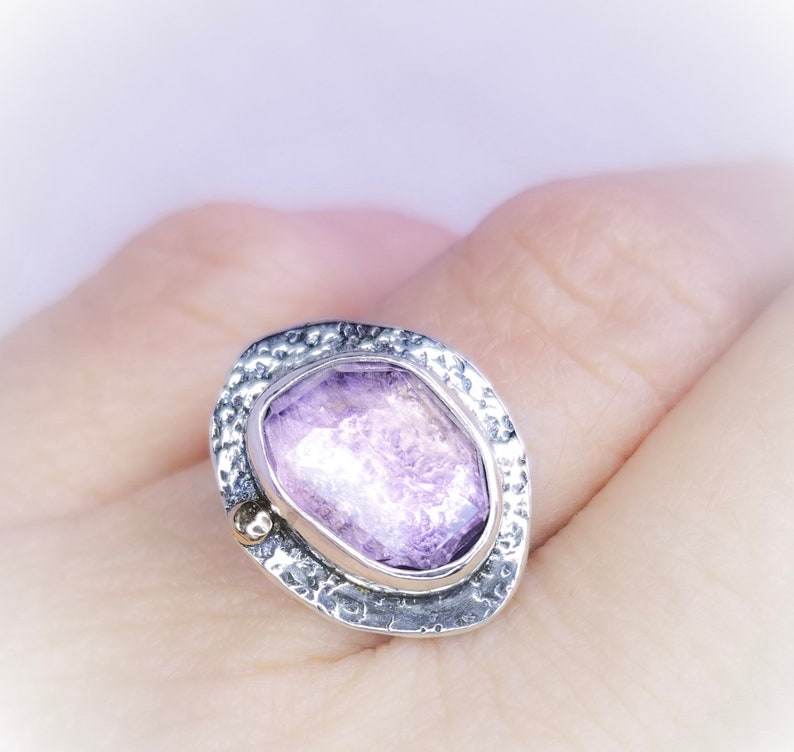 Natural Amethyst Ring,14K Solid Gold Ring,Engagement Ring,Birthstone Ring,Mother Gift,Wedding Ring,Handmade Ring,Bridal Jewelry,Gift For Her