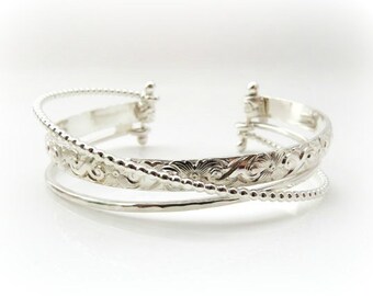 Silver Bracelet, Custom Made Bracelet, Cuff Bracelet, Wrap Bracelet, Multi Strand Bracelet, Adjustable Bracelet, Made to Order