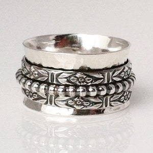 Spinner Ring, Sterling Silver Ring, Meditation Ring, Wedding Ring, Celtic Ring, Cocktail Ring, Artisan Jewelry, Valentines Day Gift