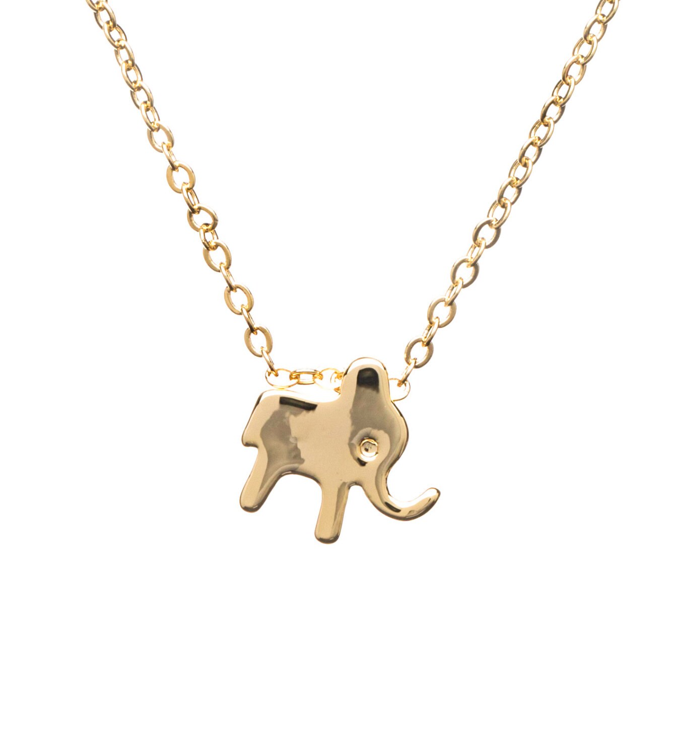 Tiny Elephant Animal Charm Dainty Thin Necklace Vegan Jewelry | Etsy