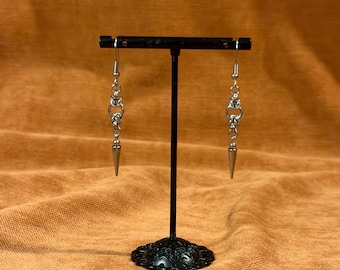 Pendientes de cota de malla con doble punta bizantina