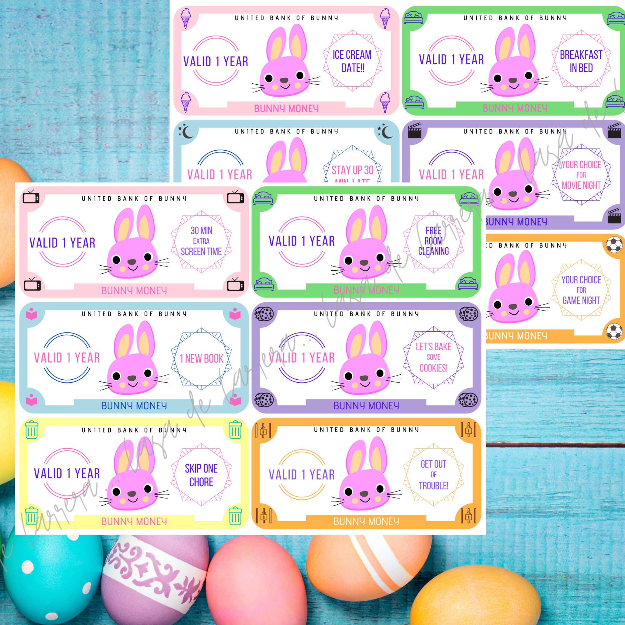 Printable Bunny Money Easter Egg Favor Easter Download PDF Etsy