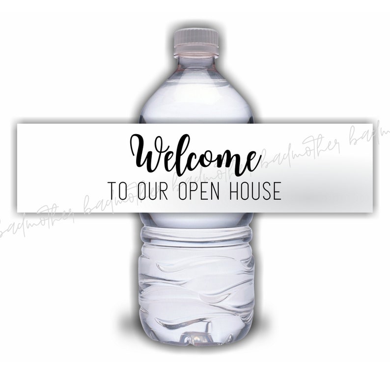 Simple Printable Open House Real Estate Water Bottle Labels Etsy