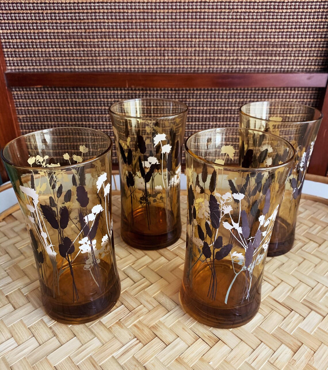 MCM Amber Drinking Glasses Set Etsy