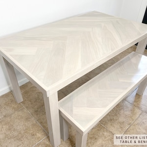White Oak Single Herringbone Dining Table, Metal & Wood Leg Options, Rectangle Top, Modern Kitchen or Nook, Made to Order image 10