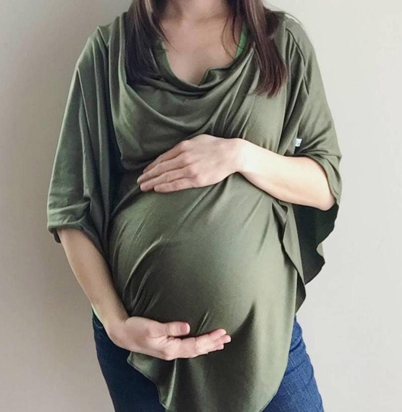 Olive Green Nursing Poncho Cover Maternity Top Breastfeeding
