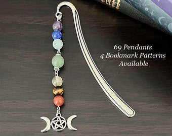 7 Chakra Gemstone Bookmark | Personalised Crystal Bookmark | Rainbow Natural Stone Charm | Energy Balancing Bookmark | Meditation Yoga Gift