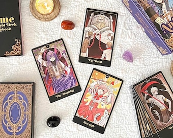 The Anime Tarot Card Deck | 78 Cards with Guidebook | 22 Major & 56 Minor Arcana | Japanese-Style Divination Cards | Anime Lover Gift