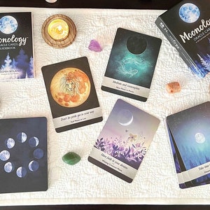 MOONOLOGY Oracle Cards-Oracle Deck-Moon Oracle-Mazzo di carte-Carta divinatoria-Carta di lettura-Strumento di divinazione-Regalo-44 carte Oracle e guida