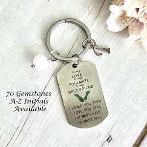 COUPLE Gemstone Key Ring-Crystal Keychain-Gift For Her-Gift For Him-Valentine Gift-Inspirational-Personalised-Birthday-Girlfriend-Boyfriend