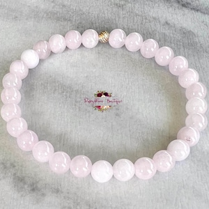 ROSE QUARTZ Bracelet-6mm Grade AA Genuine Natural Madagascar Rose Quartz-Gemstone Bracelet-Crystal Bracelet-Pink Rose Quartz-Healing