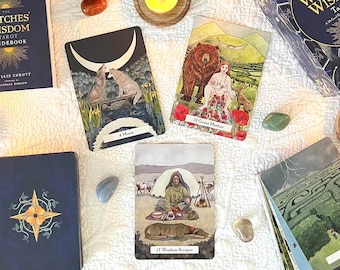 Tarot de la Sabiduría de las Brujas / Baraja de 78 cartas con guía / 22 Arcanos Mayores y 56 Arcanos Menores / Herramientas de adivinación / Lectura de cartas / Regalo espiritual