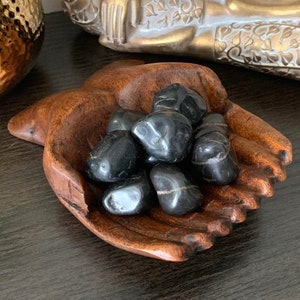 BLACK ONYX Piedra caída-Piedra caída-Cristal curativo-Roca natural-Rejilla de cristal-Piedra de protección-Piedra de bolsillo-Chakra-Piedra preciosa-Reiki