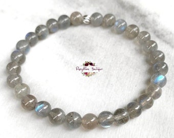 LABRADORITE Bracelet-6mm Grade AA Genuine Blue Flash Labradorite-Gemstone Bracelet-Beaded Bracelet-Crystal Bracelet-Natural Labradorite