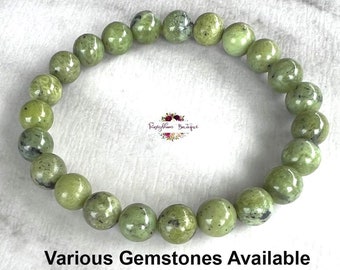 CANADIAN JADE Bracelet-8mm Genuine Canadian Nephrite Jade-Green Jade Bracelet-Jade Bracelet-Jade Gemstone Bracelet-Natural Nephrite Jade