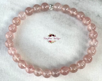STRAWBERRY QUARTZ Bracelet-6mm Grade A Genuine Strawberry Quartz-Quartz Bracelet-Crystal Bracelet-Women Bracelet-Gemstone Bracelet-Healing