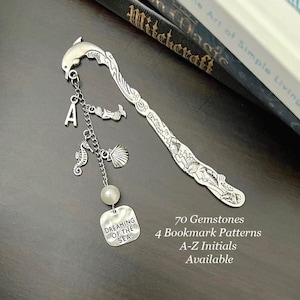 OCEAN THEME Gemstone Bookmark-Crystal Bookmark-Personalised Bookmark-Theme Charm Bookmark-Metal Bookmark-Teacher Gifts-Book Accessories